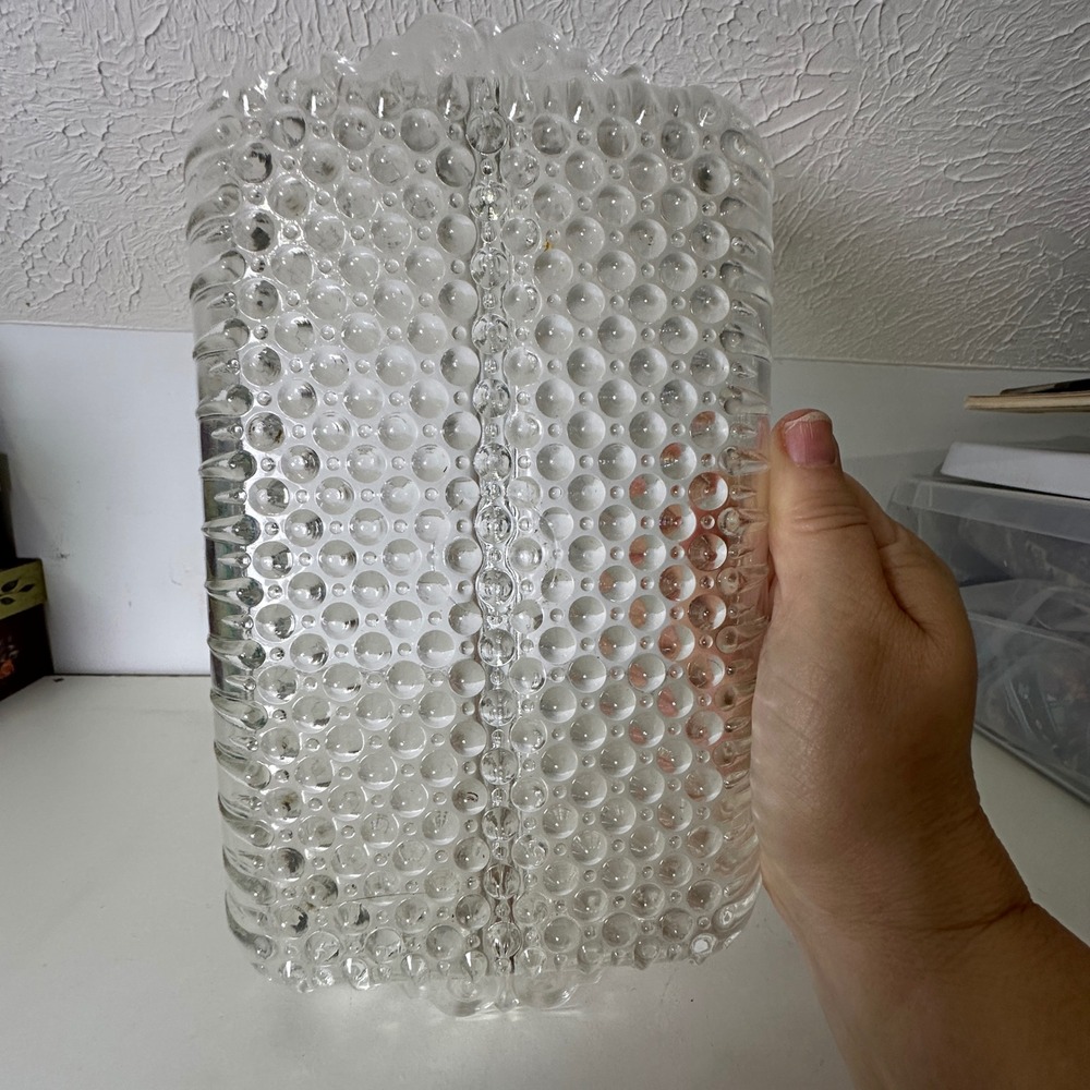 Vintage Anchor Hocking Clear Glass Relish Dish Divided Bubble Dew Hobnail Tray